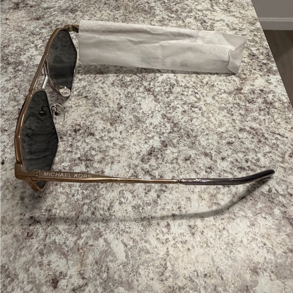Michael Kors Men's Black and Gold Aviator Sunglasses - Picture 10 of 10